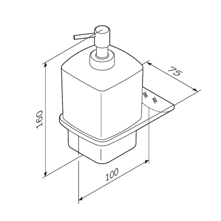 A50A36922 Inspire V2.0, Стеклянный диспенсер для жидкого мыла с настенным держателем, черный, шт