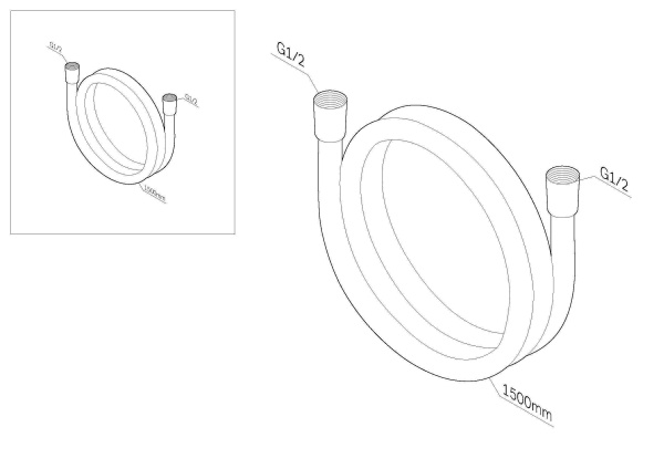 F0415122 душевой шланг 1500мм ПВХ монолитный, черный матовый, шт.