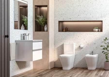 Унитаз Roca The Gap, безободковая, фарфоровый, белый, напольный, 2 кнопки, 34 см х 34 см