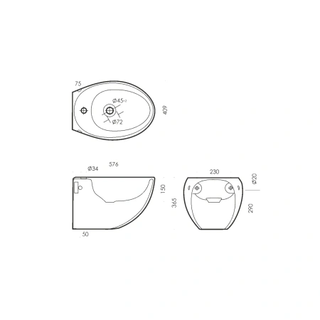 Биде подвесное Sanita Luxe Ringo ВКС Белый S1 RNGSLBI01