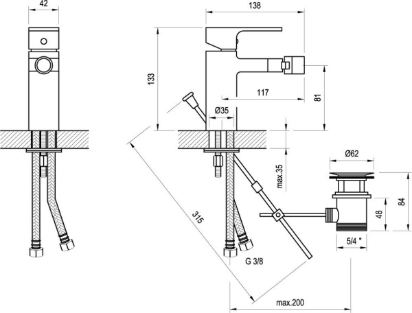 Смеситель для биде Ravak Chrome CR 055.00 X070055
