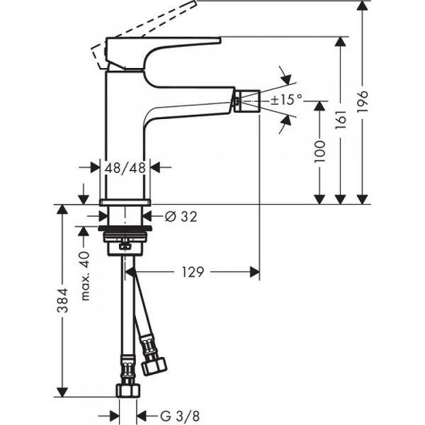 Смеситель для биде Hansgrohe Metropol 32520000 Хром