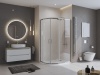Душевой поддон из искусственного мрамора в комплекте с сифоном BelBagno UNO TRAY-MR-UNO-RH-120/90-550-35-W-R-CR