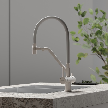 SC4003MW Смеситель для кухни SANCOS Dora с возможностью подключения фильтра для воды, цвет матовый б