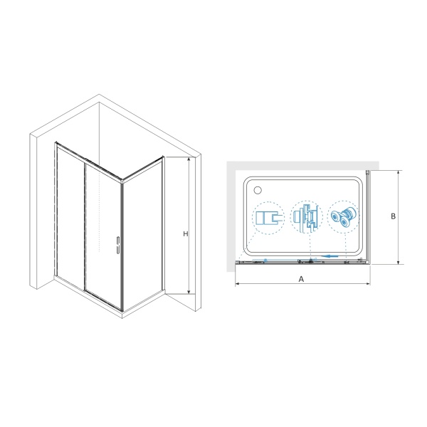 Душевой уголок RGW LE-41-1 (LE-12 + Z-060-2)