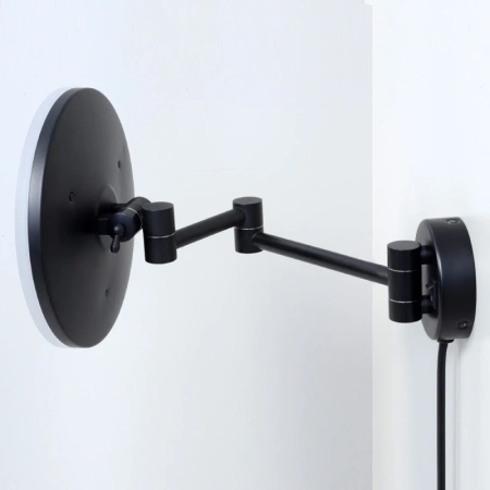 Зеркало WasserKraft K-1004BLACK с LED-подсветкой, 3-х кратным увеличением