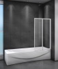 Шторка на ванну Cezares Relax 80 R RELAX-V-2-80/140-P-Bi-R профиль Серый стекло рифленое
