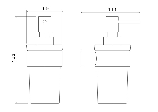 Дозатор AQUATEK, матовый черный AQ4405MB ЛИРА