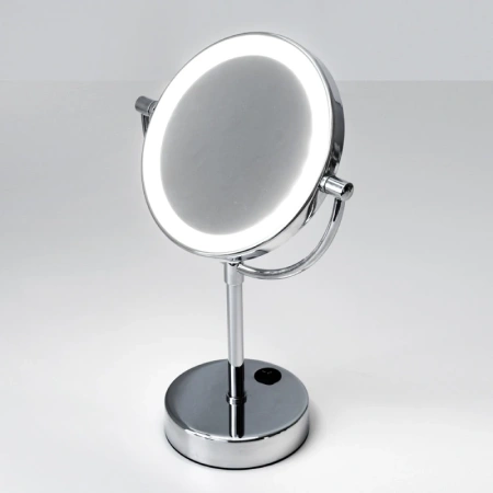 Зеркало WasserKraft K-1005 с LED-подсветкой двухстороннее, стандартное и с 3-х кратным увеличением