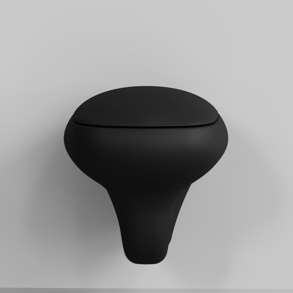 Унитаз Diamond 123T20201R (530*405*375) МАТОВЫЙ ЧЕРНЫЙ подвесной БЕЗОБОДКОВЫЙ, 1место