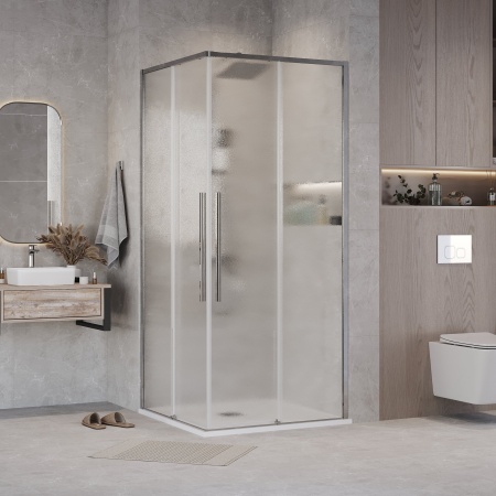 1/2 душ.ограждения 1/2.К33.01.90.10.02 Galaxy (90*195) хром, стекло шиншилла, 1 место