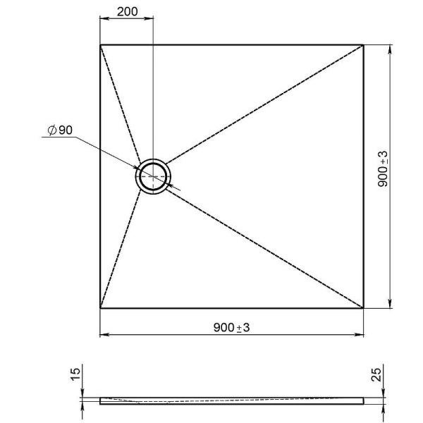 Душевой поддон из материала Flight Jacob Delafon Tolbiac 90x90 E6D327RU-WPM Белый матовый