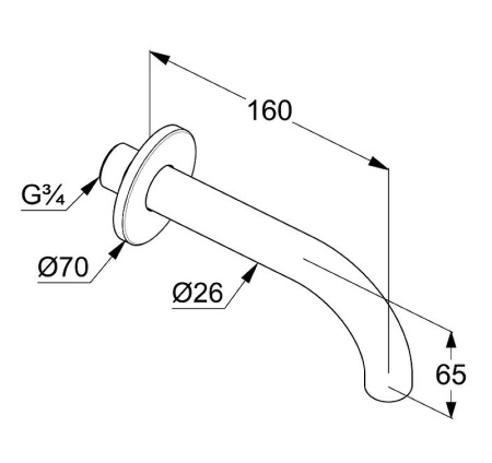 Излив для смесителя Kludi Bozz 3850505 Хром