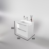 Тумба без раковины подвесная "Марелла 60" (2 ящ.) белый глянец, с раковиной