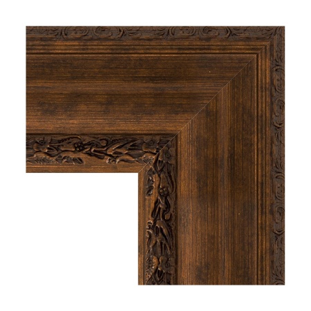 Зеркало настенное с гравировкой EVOFORM в багетной раме состаренная бронза с орнаментом, 62х80 см, BY 4042