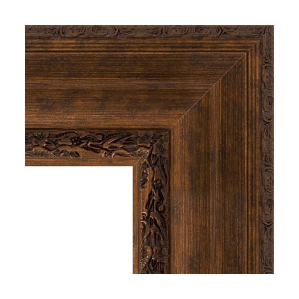 Зеркало настенное с гравировкой EVOFORM в багетной раме состаренная бронза с орнаментом, 62х80 см, BY 4042