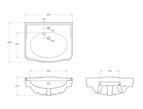 Раковина BelBagno BOHEME BB115L