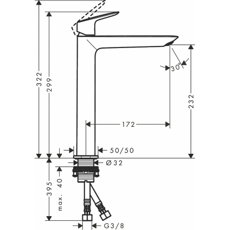 Смеситель для раковины Hansgrohe Logis Fine 71258000 Хром