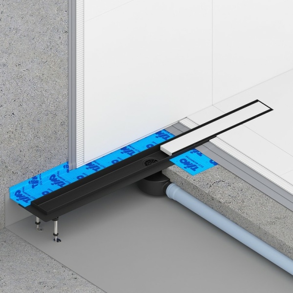 Душевой лоток Timo Drain System 70 DS230207/03 с Черной матовой решеткой / под плитку