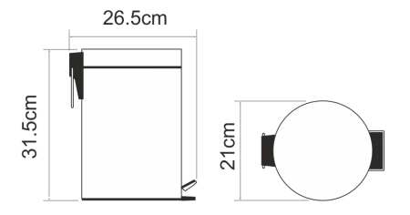 Ведро для мусора WasserKraft 5L K-635WHITE