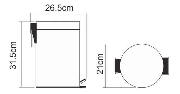 Ведро для мусора WasserKraft 5L K-635WHITE