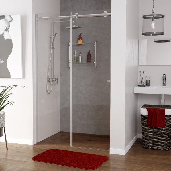 Душевая дверь WasserKRAFT Vils 56R13, хром, матовая, раздвижная