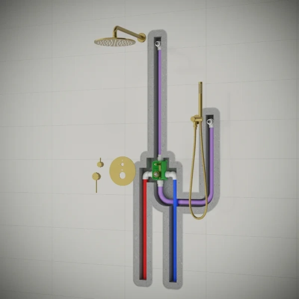 Душевой комплект Timo Saona SX-2369/16SM 250 мм, со смесителем, белый матовый