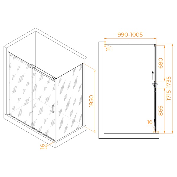 Душевой уголок RGW TO-44-1 (TO-14 + Z-060-2)