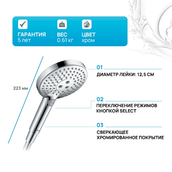 Ручной душ Hansgrohe Raindance Select S 26014000 Хром