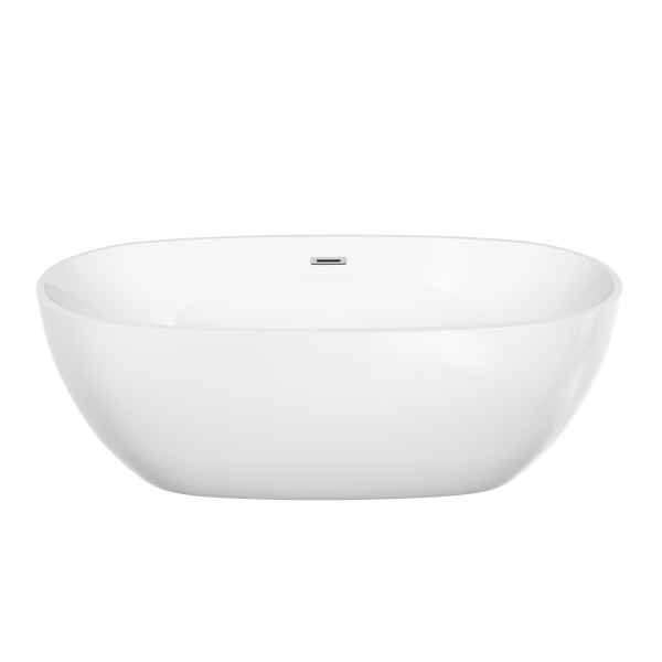 FB02 Ванна SANCOS акриловая отдельностоящая 1700*800*580мм, бел. слив-перелив в комплекте, хром