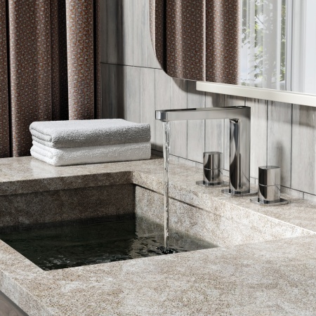 Встраиваемый смеситель WasserKRAFT Naab 8635, латунь, для раковины, экономичный режим, хром