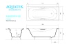 Ванна чугунная эмалированная AQUATEK AQ8050FH-00 ГАММА 1500x750 мм в комплекте с 4-мя ножками и 2-мя ручками