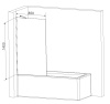W90BS-080-140CM Gem шторка на борт ванны 80х140, фиксированная, хром, стекло матовое, с пристенным к