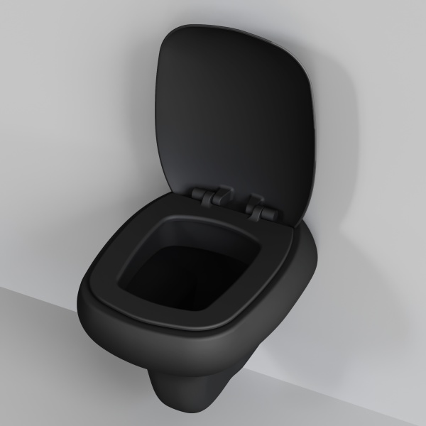 Унитаз Diamond 123T20201R (530*405*375) МАТОВЫЙ ЧЕРНЫЙ подвесной БЕЗОБОДКОВЫЙ, 1место