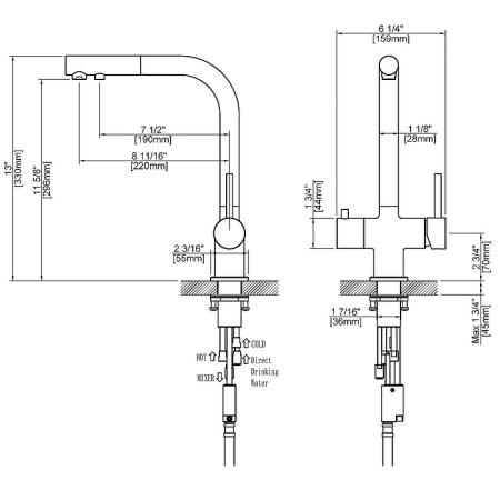Смеситель Timo Saona, белый, рычажный, поворотный, с фильтром для питьевой воды