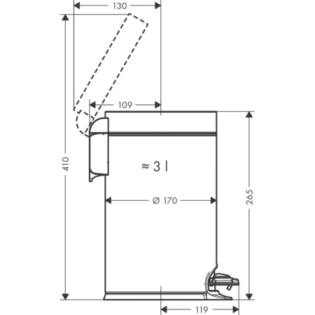 Мусорное ведро 3л Hansgrohe AddStoris 41775700
