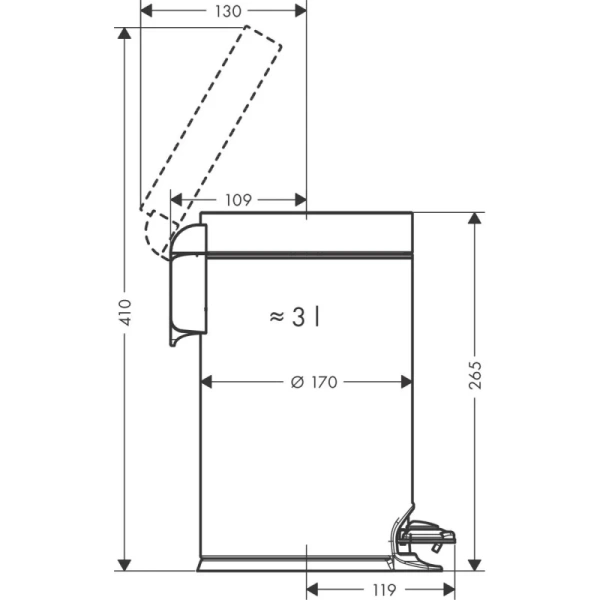 Мусорное ведро 3л Hansgrohe AddStoris 41775700