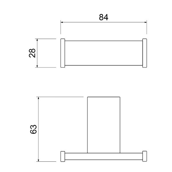 Крючок двойной Timo Torne 43012/00, хромированная латунь, крепление шурупами, 8.4х2.8см