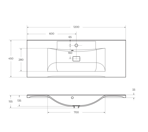 Раковина из литьевого мрамора BelBagno BB1200/450-LV-MR-PR