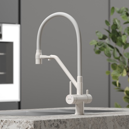 SC4003MW Смеситель для кухни SANCOS Dora с возможностью подключения фильтра для воды, цвет матовый б