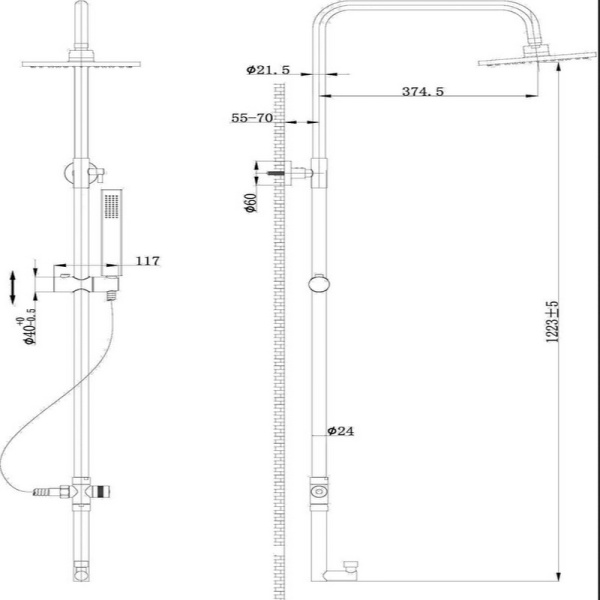 Душевая система BelBagno TRULA TRU-COLD-U-CRM Хром