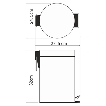 Ведро для мусора WasserKraft 7L K-637