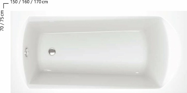 Акриловая ванна Ravak Domino 170x75 C631000000 без гидромассажа