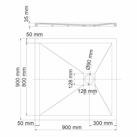 Душевой поддон WasserKraft Aller 10T03, искусственный камень, 90x90 см, антискользящее покрытие