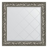Зеркало настенное с гравировкой EVOFORM в багетной раме Византия серебро, 89х89 см, BY 4329