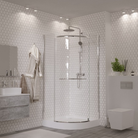 Душ.ограждение GR-7090 Classic 90*90*190 полукруг, дверь распашная 1 место