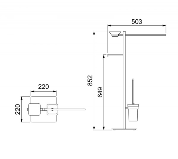 Напольная стойка Timo "Selene" 14085/03, металл, черная, 22см х 85см х 50см, 1шт