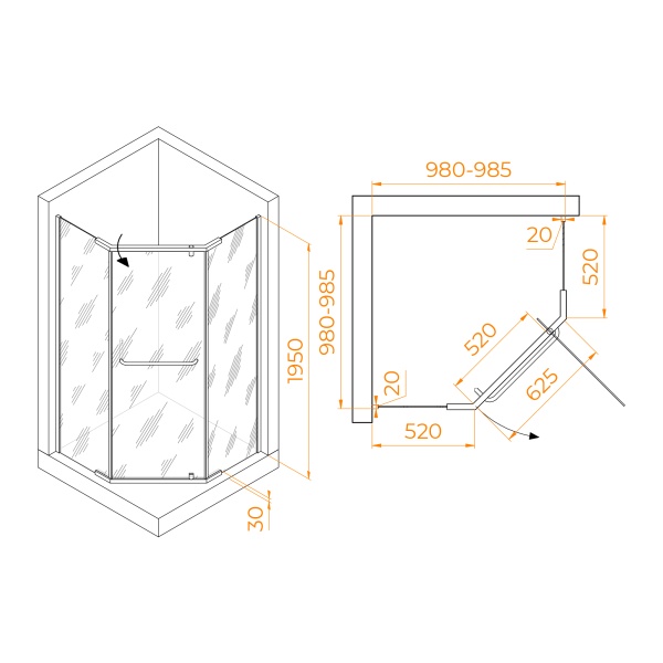 Душевой уголок RGW PA-081B