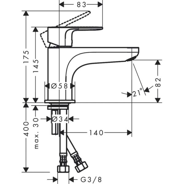 Смеситель на борт ванны Hansgrohe Rebris S 72434000