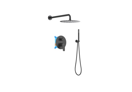 Set 3 в 1 душевой комплект AQUATEK, матовый черный AQ1172MB БЕТТА